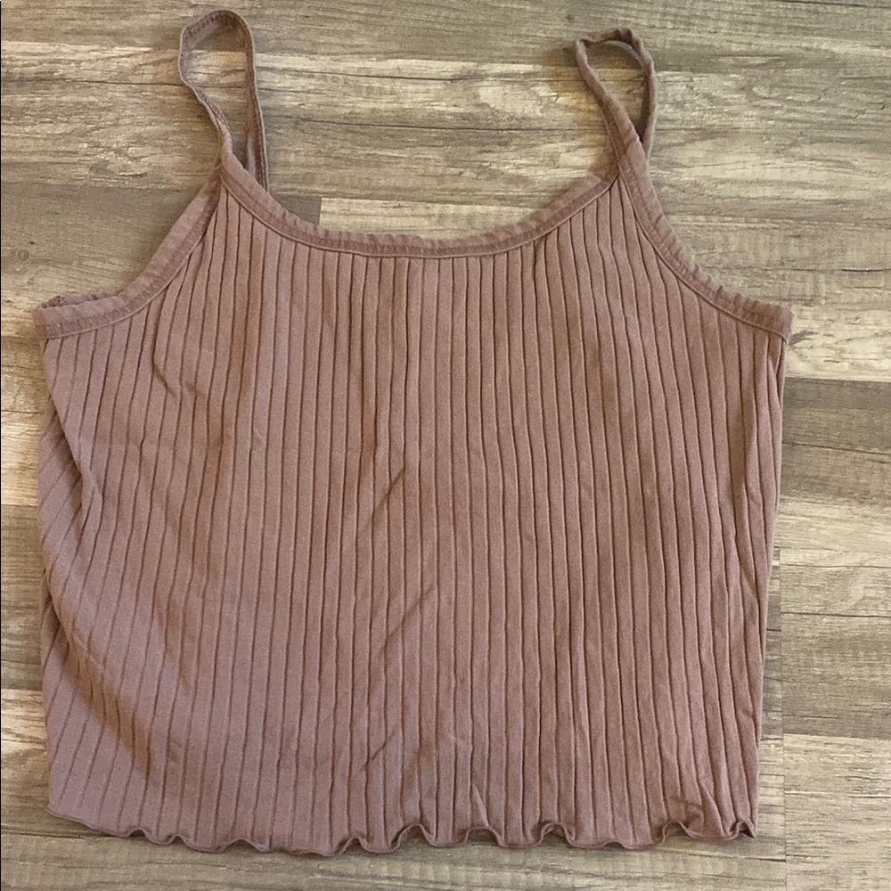 💚 3/$15 Brown Ribbed Crop Camisole - Picture 3 of 3